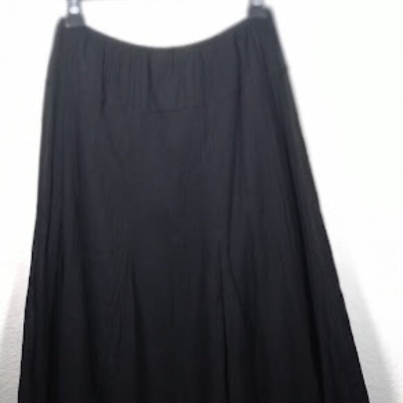 Ruby Rd. Gauze Swing Skirt Midi Length Black Elastic Waist Size 10 P - Picture 6 of 11